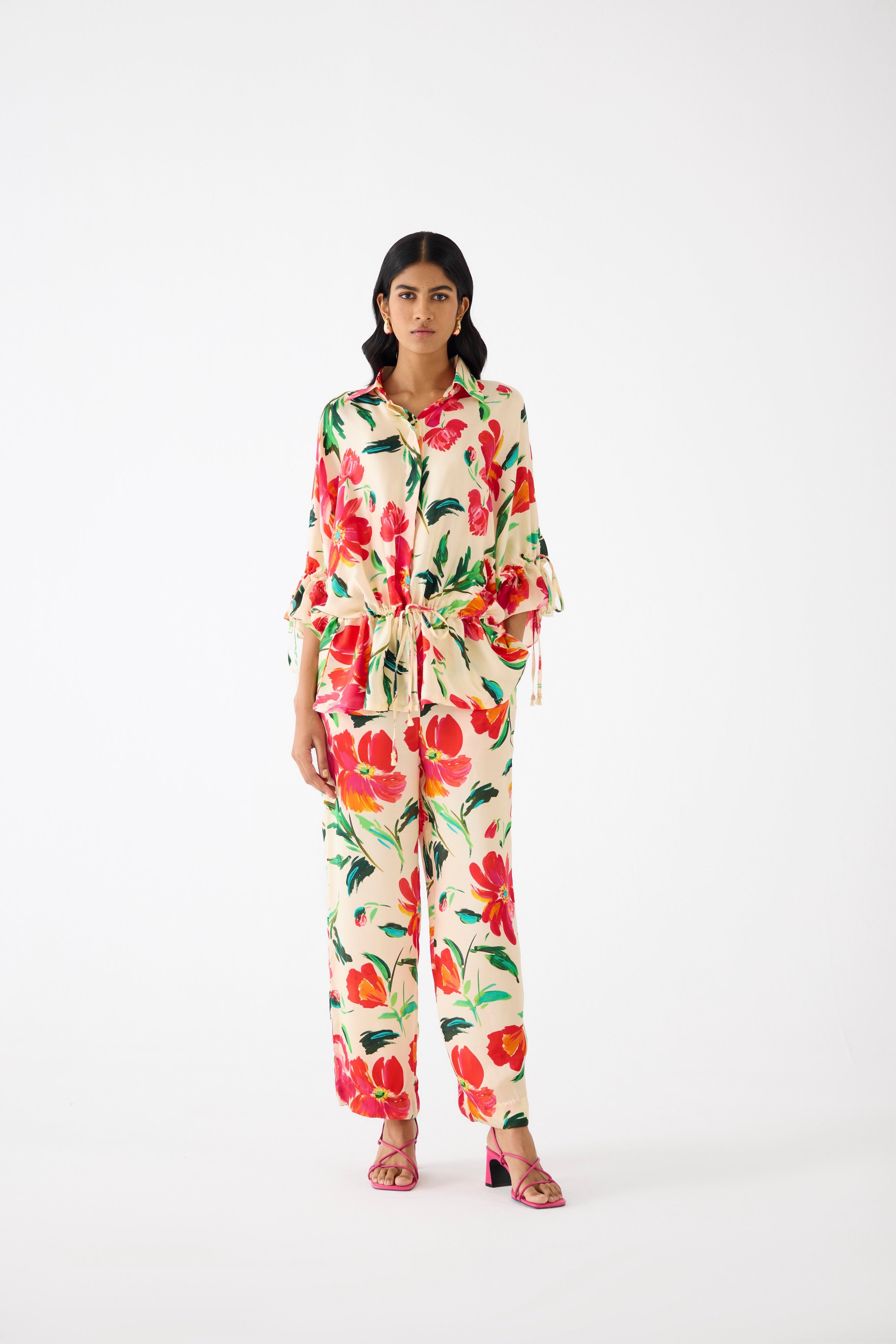 MAJORELLE DRAWSTRING SHIRT AND TROUSERS CO-ORD