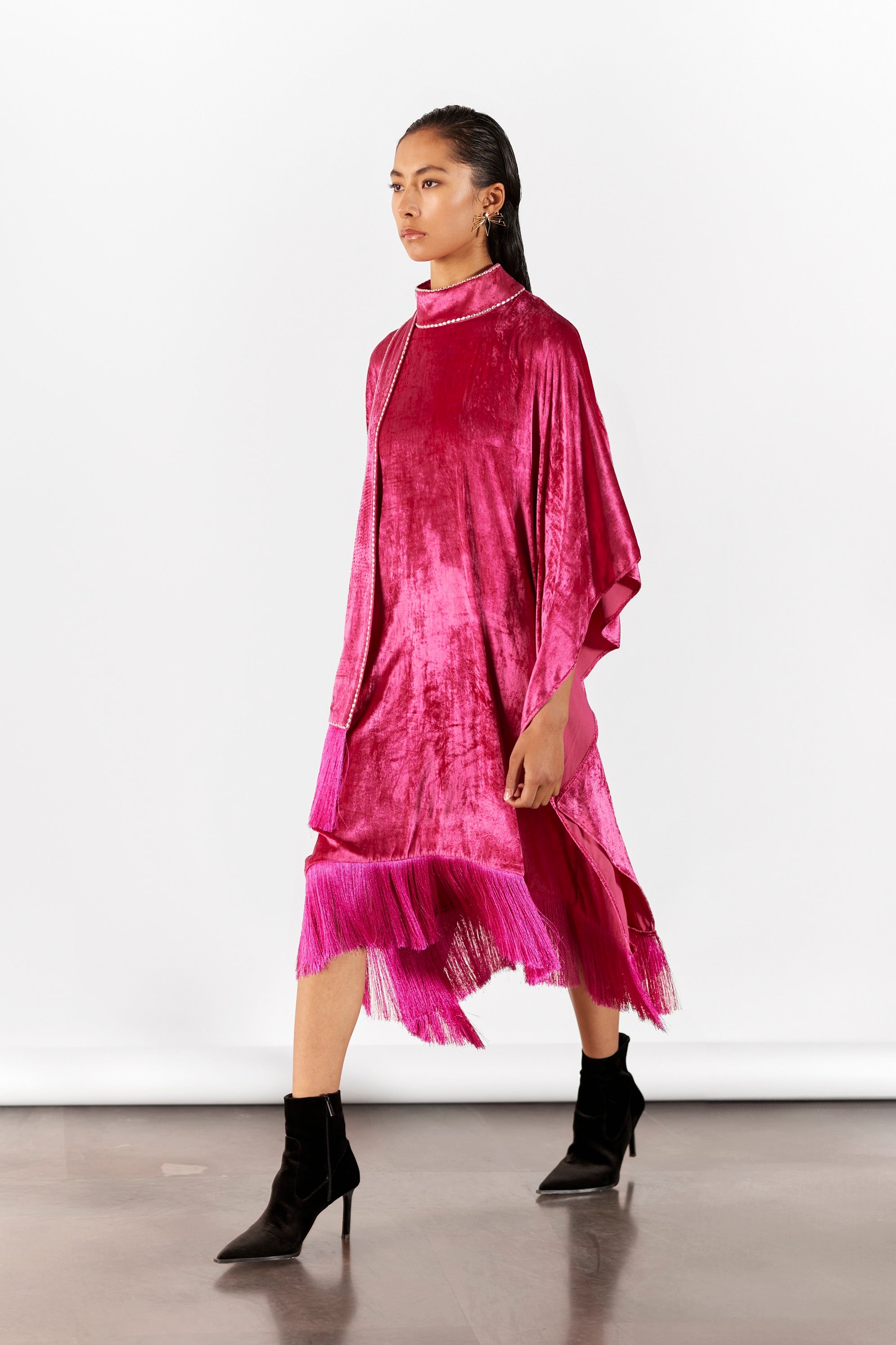 Zara pink cheap velvet dress