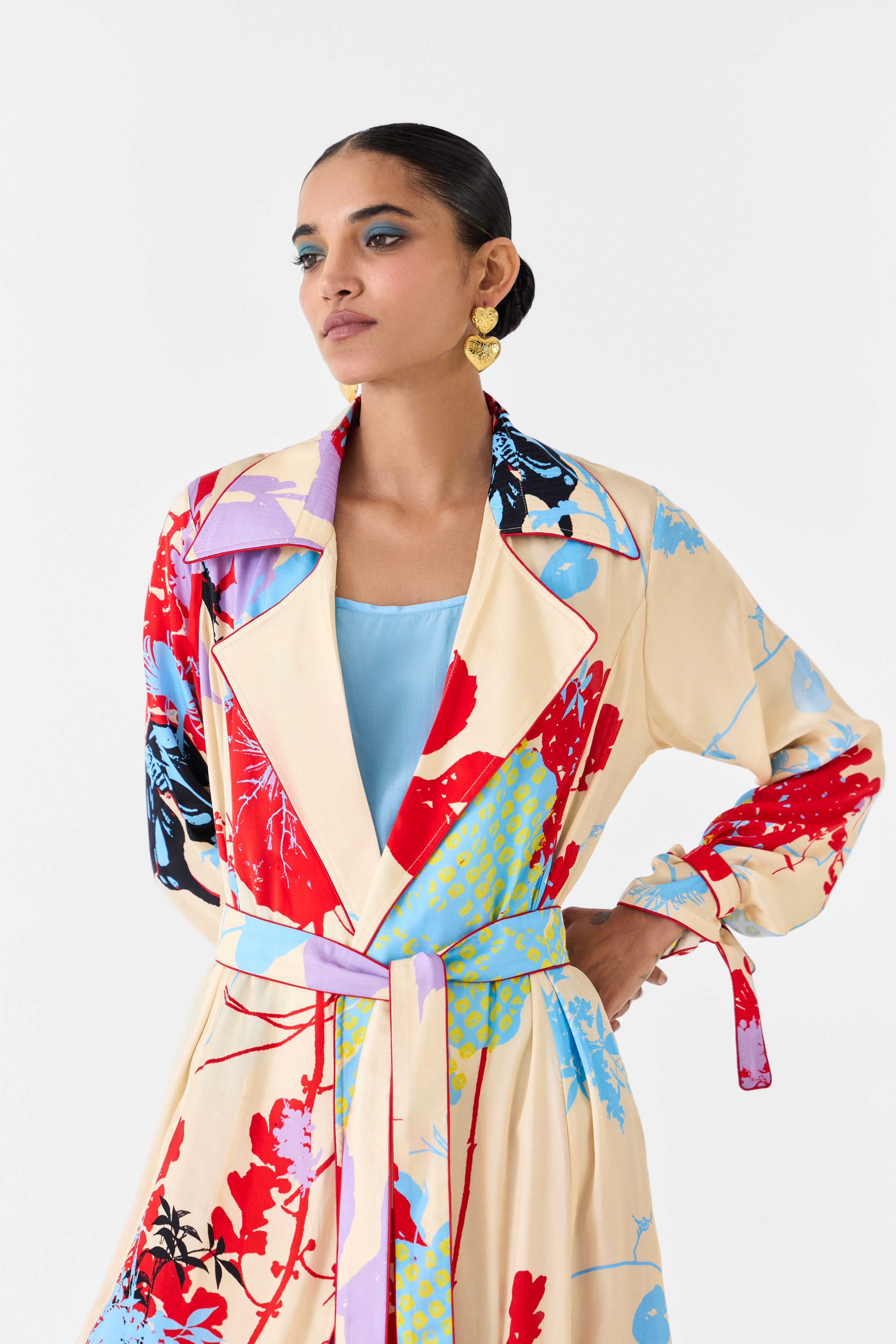 CREAM IKIGAI TRENCH COAT & OMBRE SLIP