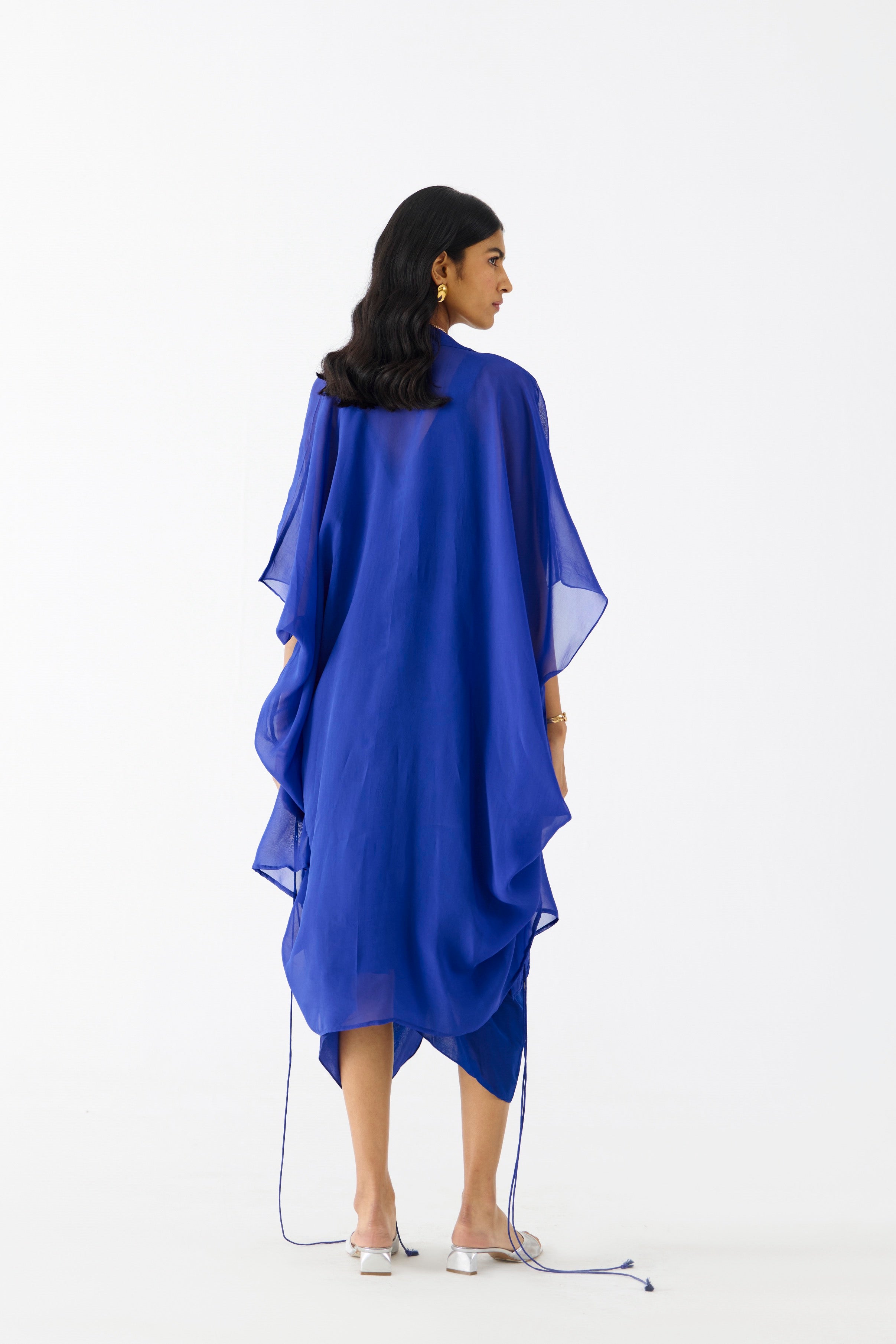 ROYAL MIDI DRESS WITH ORGANZA CAPE