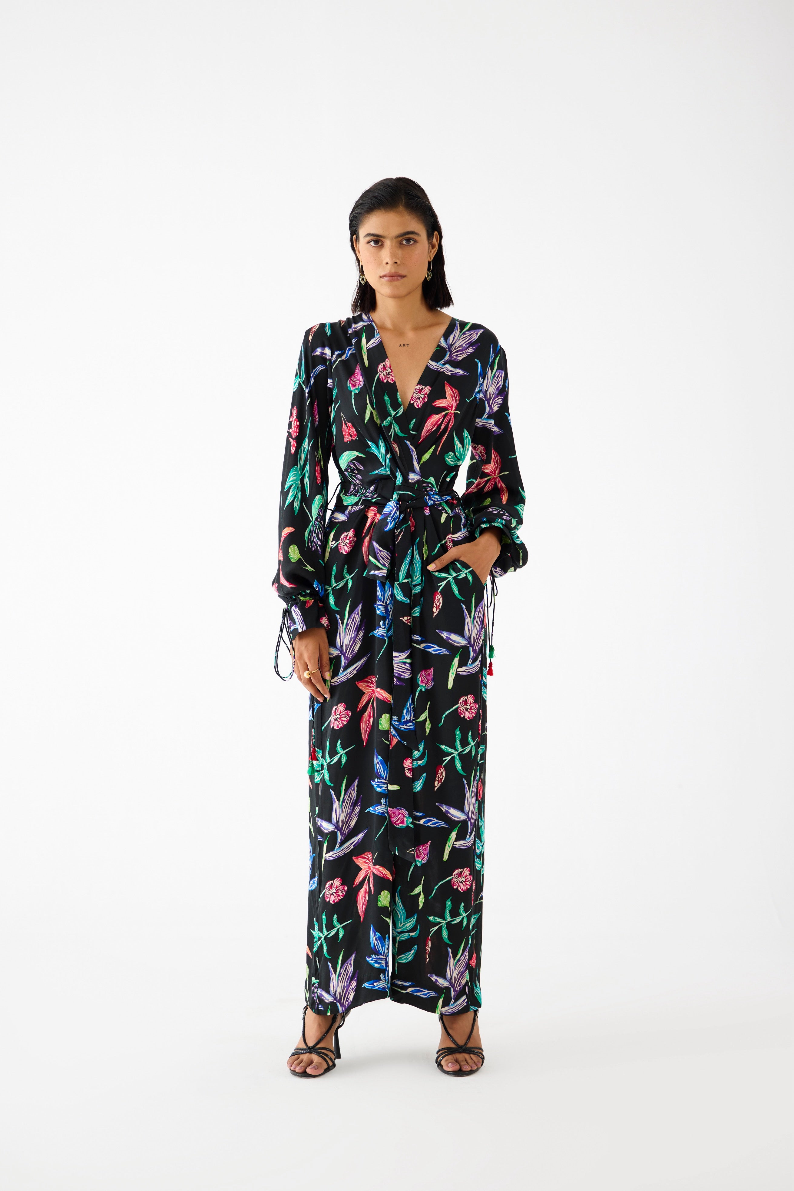 BLACK BOTANICA JUMPSUIT